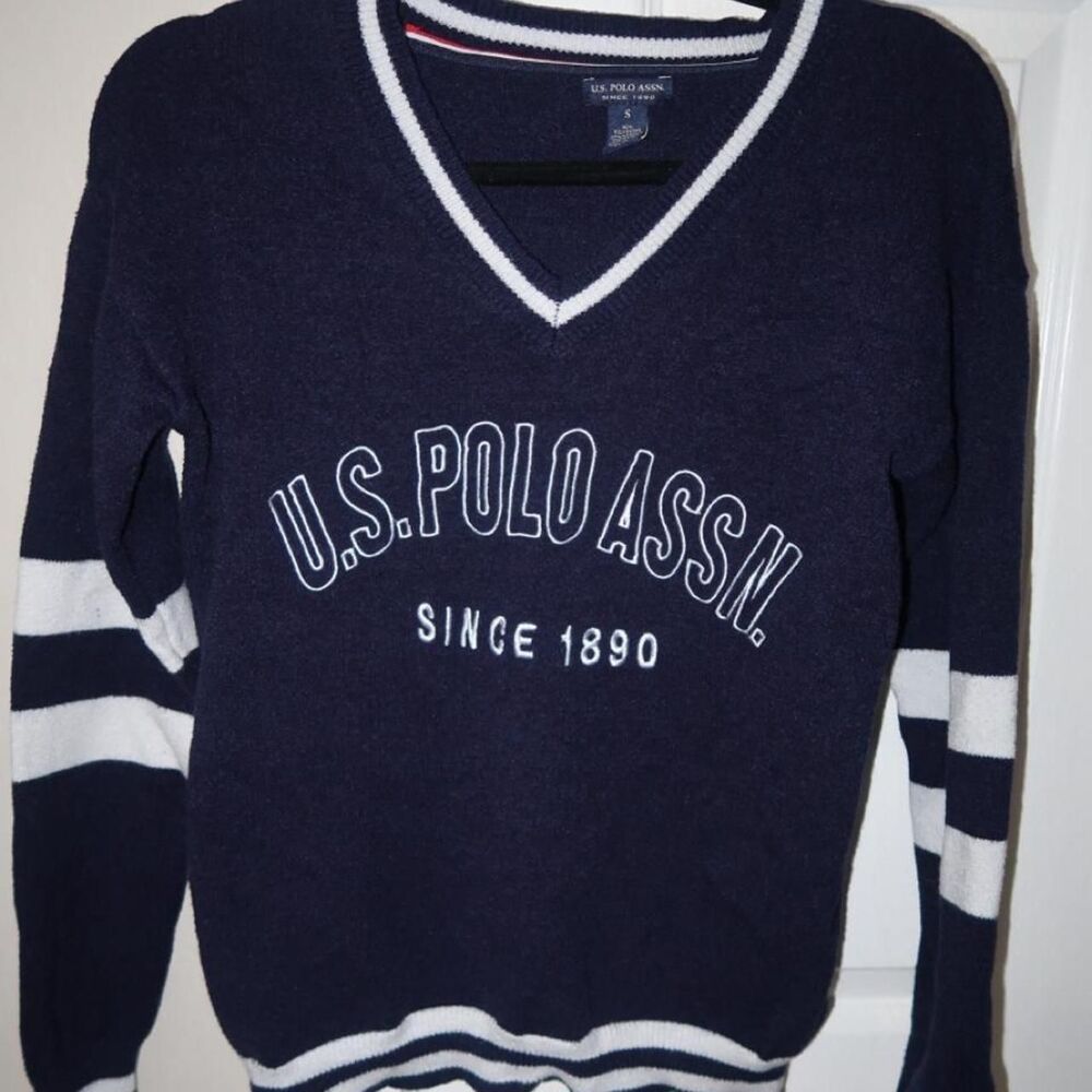 Us-polo-assn Women's Navy and Blue Jumper